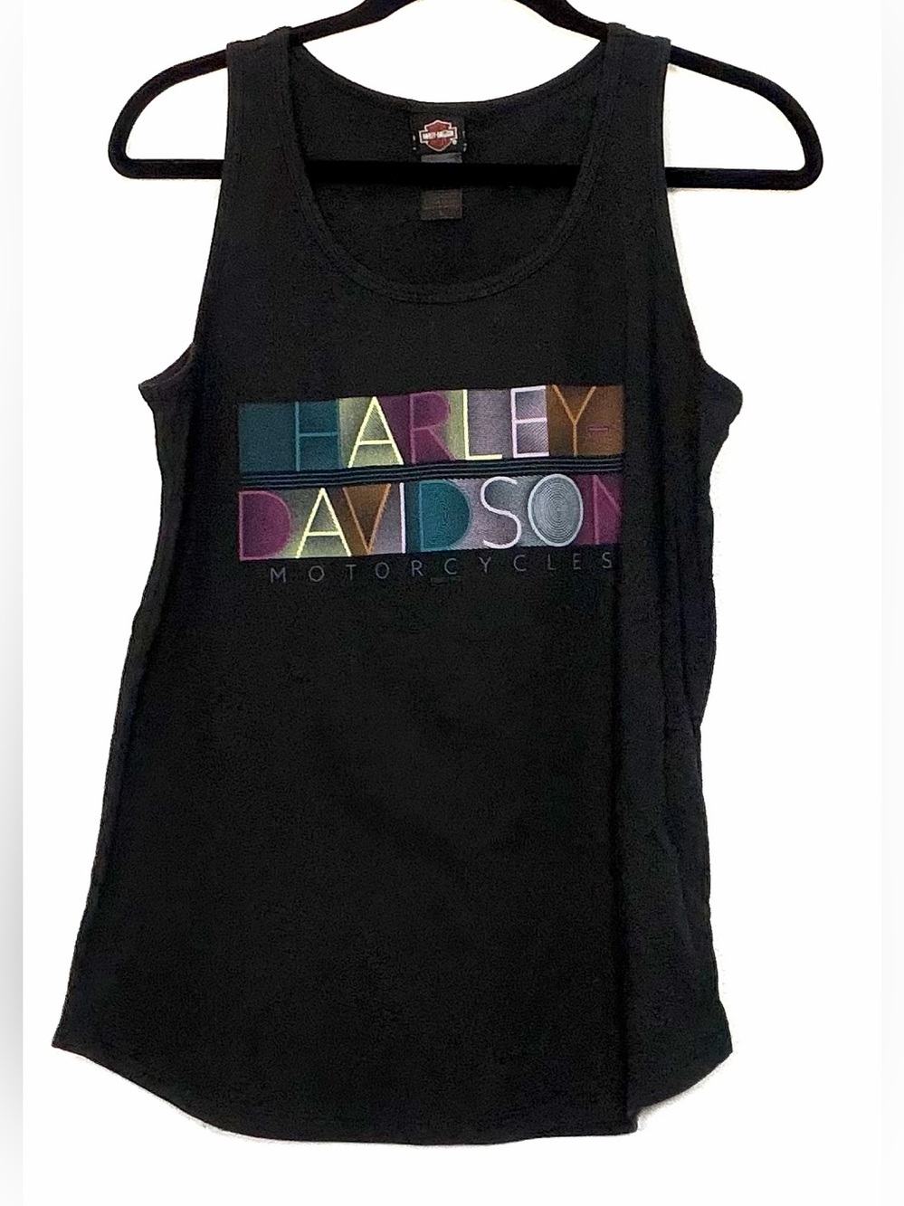 Harley-Davidson Black Tank with Multicolor Block Logo